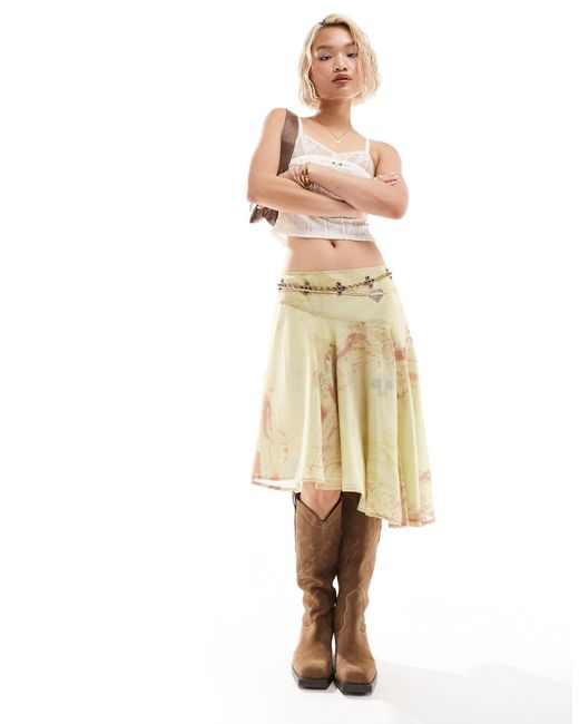Reclaimed (vintage) Natural Midi Skirt