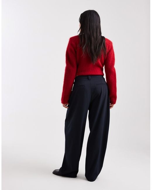 ASOS Red Asos design petite – elegante, bogenförmige barrel-leg-hose