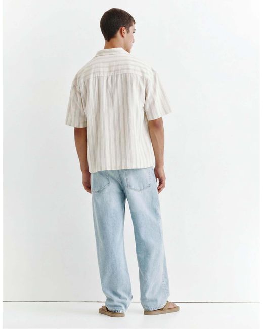 Pull&Bear – rustikales hemd in White für Herren
