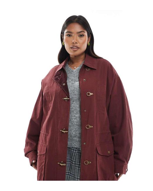 ASOS Red Asos Design Curver Lightweight Parka