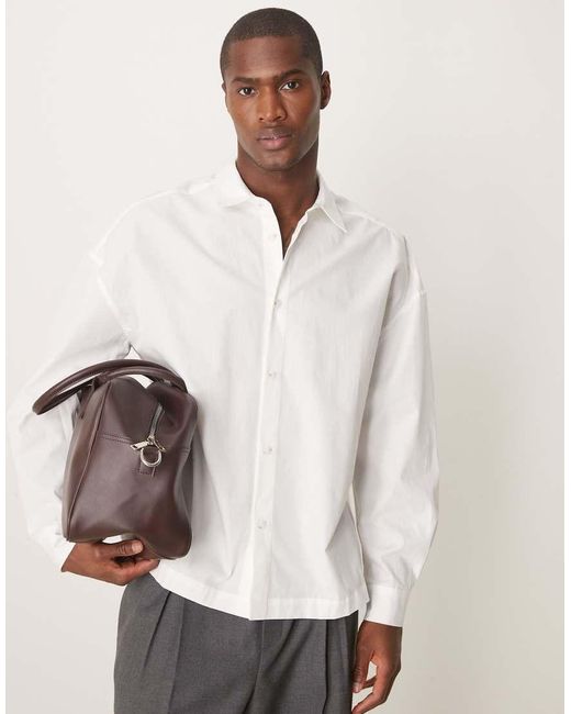 ASOS Natural Oversized Dropped Shoulder Shirt for men