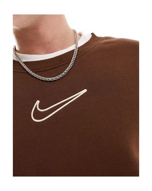 Nike Brown Midi Swoosh Unisex Sweatshirt