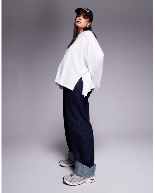 ASOS Blue Asos design curve – langärmliges shirt