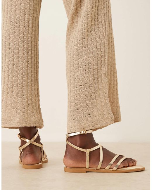 ASOS Natural Fierce Strappy Sandals