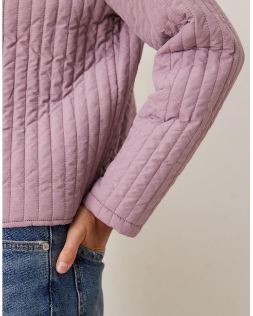 Vila Purple Tie Front Quilted Jacket