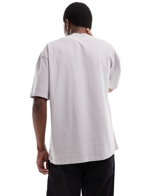 AllSaints Gray Laser Oversized T-shirt for men