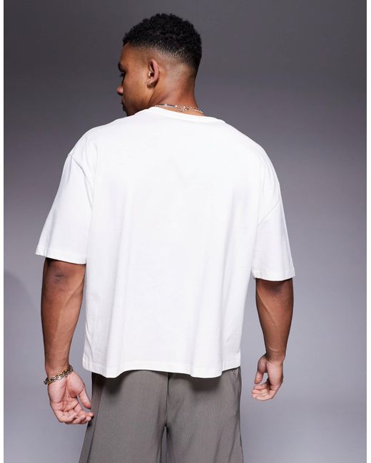 ASOS Gray Boxy Oversized T-shirt With Palm Tree Graphic for men