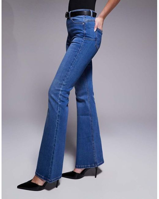 ASOS Blue Hourglass Power Stretch Sculpt Flare Jeans