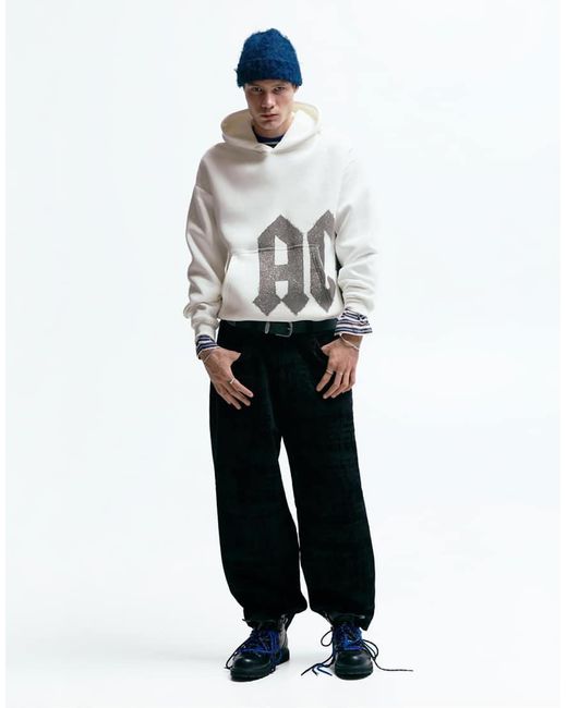 Pull&Bear Gray Ac/dc Hoodie for men