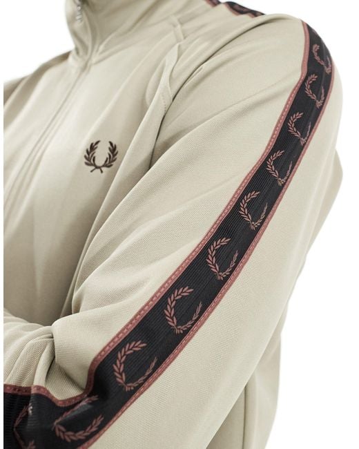 Fred Perry Natural Co-ord Contrast Tape Track Jacket for men
