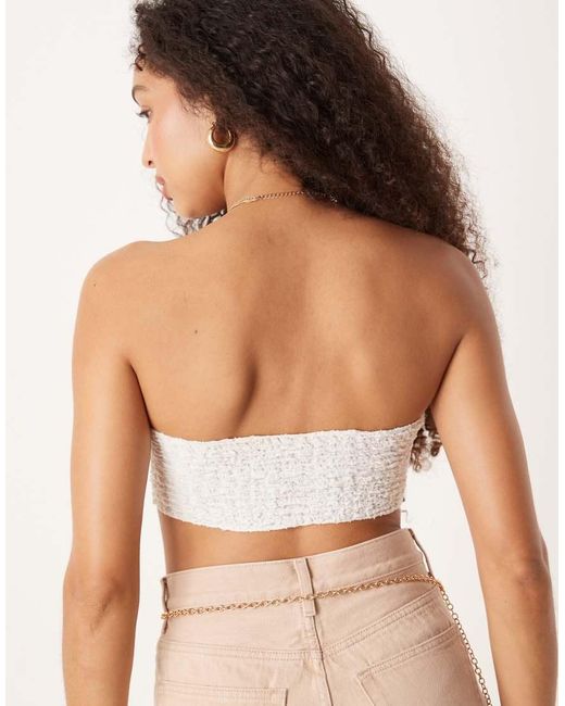 Free People Brown Bea Textured Bandeau Top