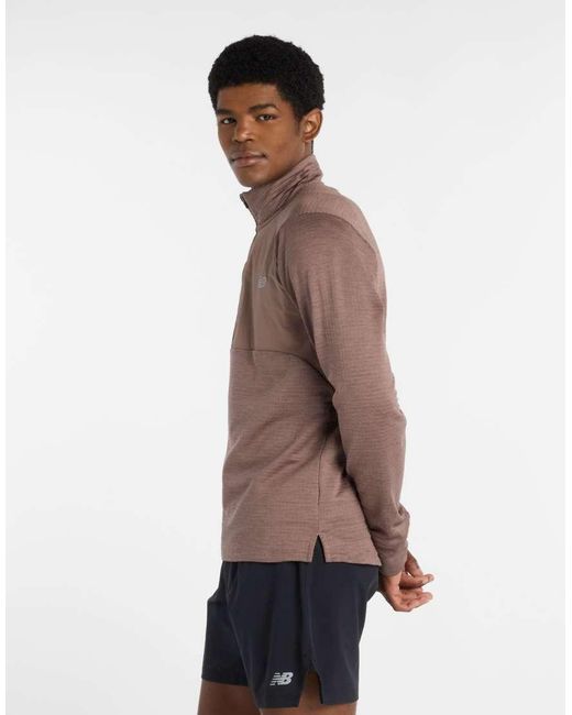 New Balance Green Athletics Heat Grid 1/2 Zip for men