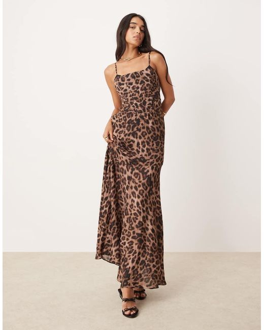 Forever New Natural Exposed Cup Corset Maxi Dress