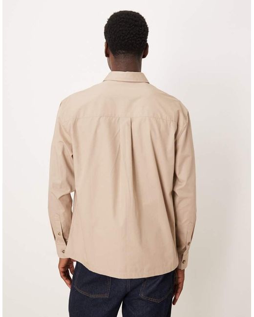 ASOS Natural Relaxed Utility Shirt for men