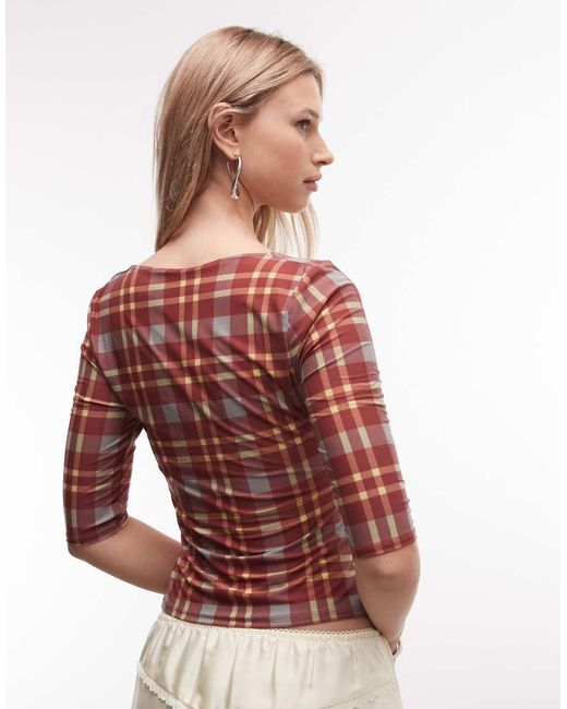 Reclaimed Vintage Red 3/4 Sleeve Top