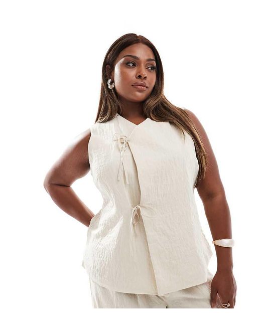 Vero Moda White Waistcoat With Tie Front Detail Co-ord
