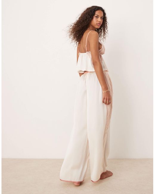 Free People Natural Lace Insert Silky Pyjama Set