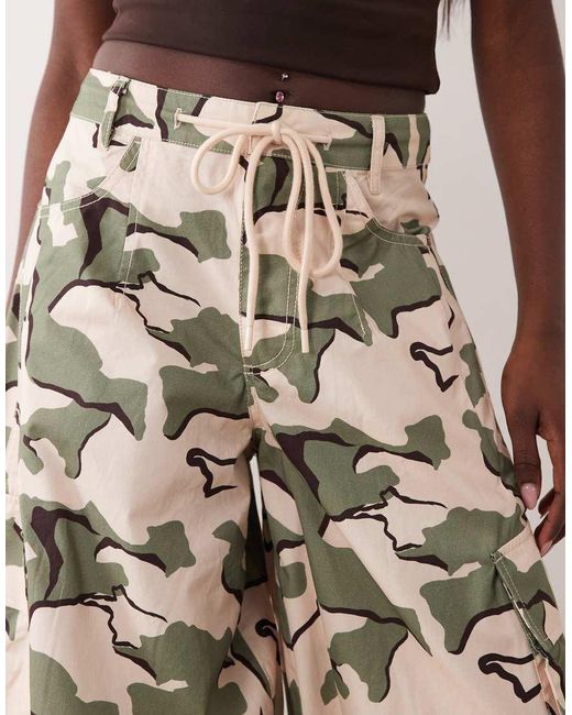 ASOS Natural Oversized Balloon Pants With Pocket Details