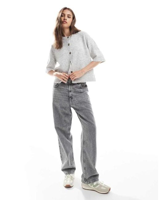 ONLY Gray Short Sleeve Knitted Cardigan