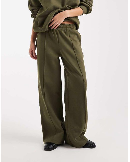 Miss Selfridge Green Wide Leg Sweatpants