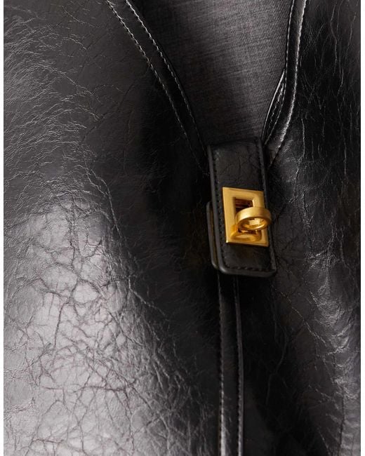 ASOS Black Tote Bag With Lock Detail