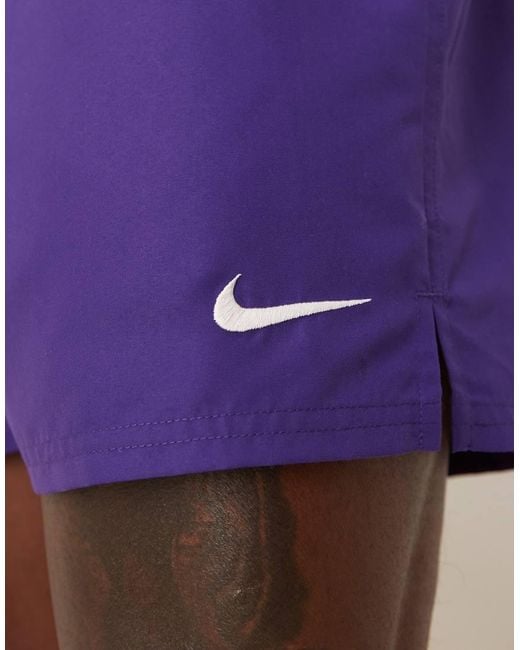Nike Purple Nike Essential Lap 5 Inch Volley Swim Shorts for men