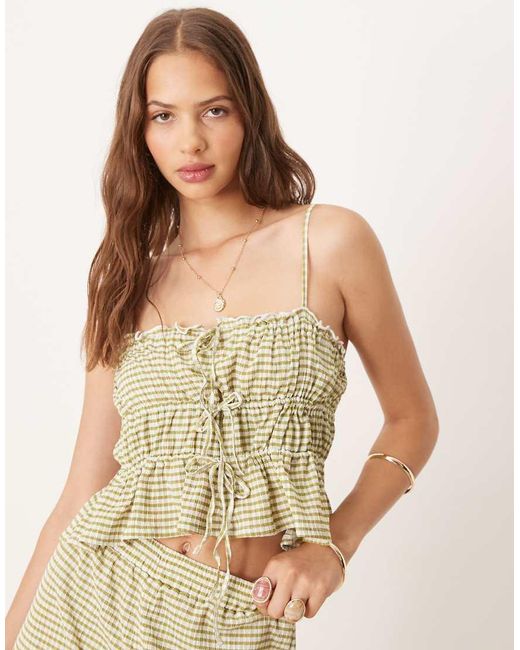 ASOS Multicolor Frill And Tie Detail Cami Co-ord