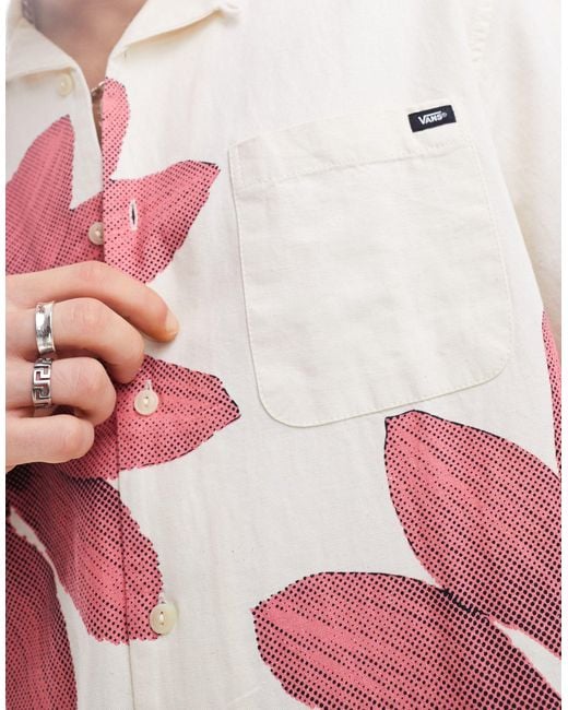 Vans Red Larel Flower Print Shirt for men