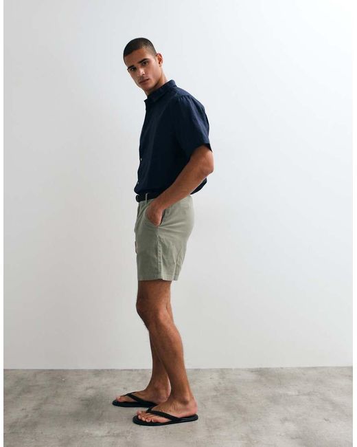 ASOS Blue 100% Linen Relaxed Shirt for men