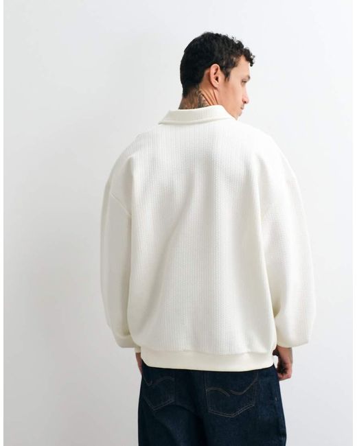 ASOS White Extreme Oversized Crew With Text Print for men