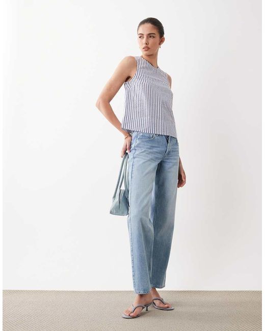 New Look Blue Stripe Shell Top