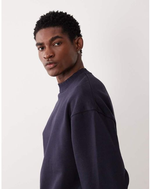 ASOS Blue Premium Heavyweight Oversized Sweatshirt for men
