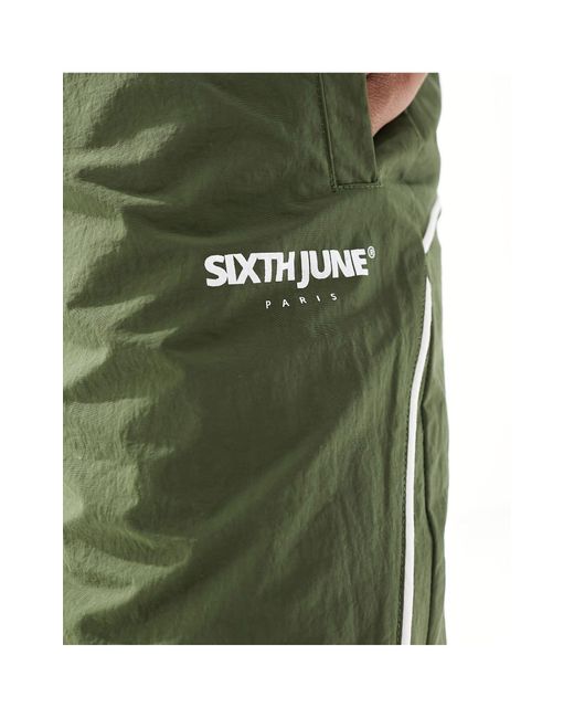 Sixth June Green Co-ord Nylon Track Pants for men