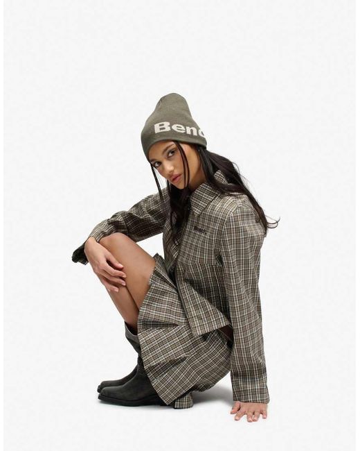 Bench x Superdry & Co Green Double Zip Collared Check Jacket