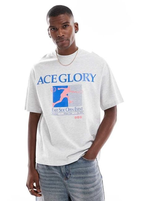 Bershka Blue Race Glory Printed T-shirt for men