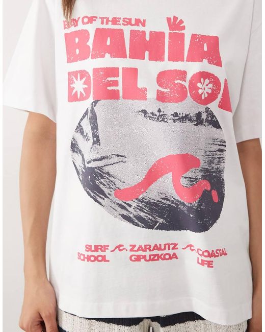 ASOS Pink Oversized T-shirt With Bahia Surf Graphic