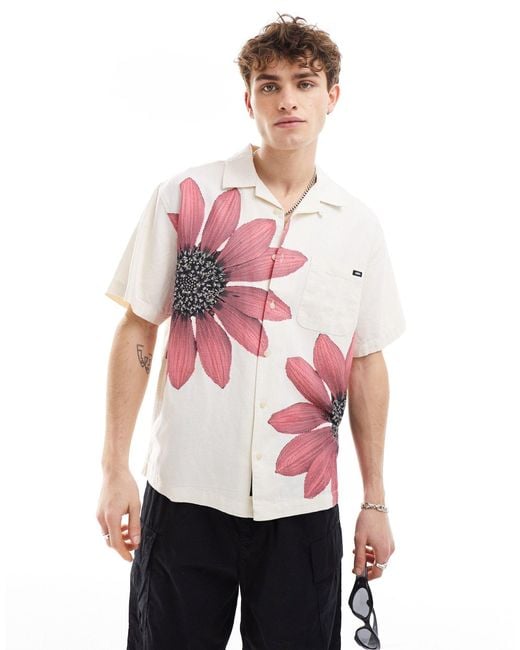 Vans Red Larel Flower Print Shirt for men