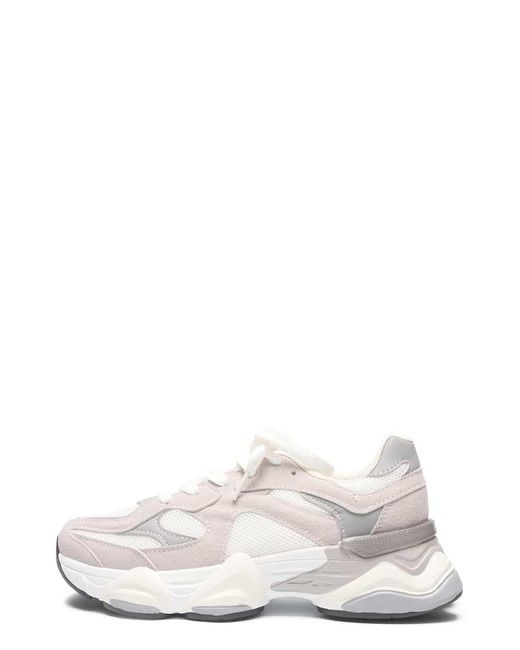 SEQWL White Wedge Lace Up Casual Lightweight Trainers