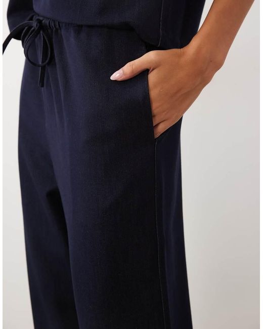 Pretty Lavish Blue Drawstring Wide Leg Trouser Co-Ord