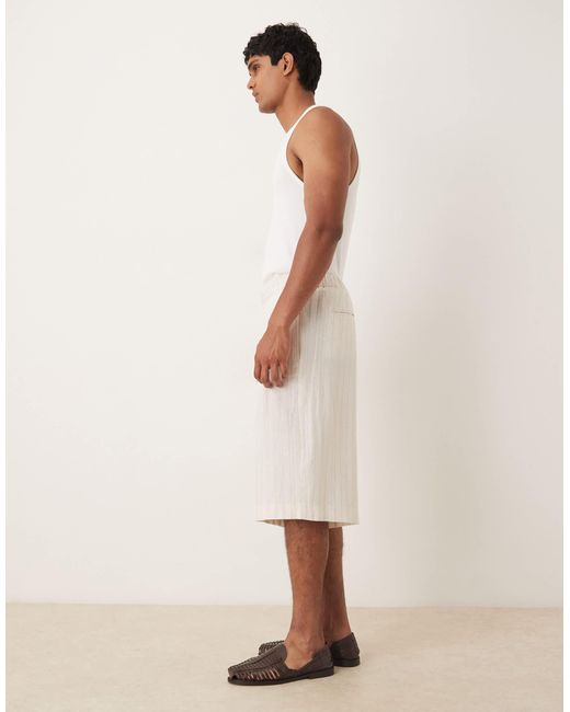 ASOS – oversize-bermudashorts aus leinenmix in Natural für Herren