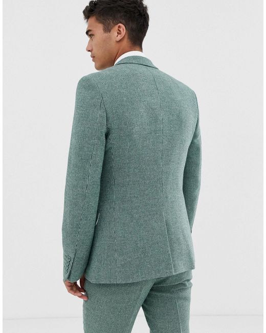 green skinny suit