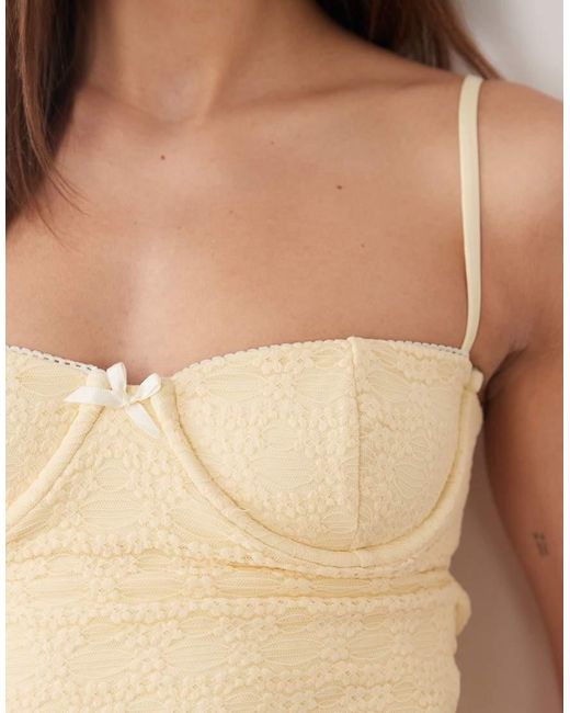 Dippin' Daisy's Brown Dippin Daisys Corset Bikini Top With Picot Trim