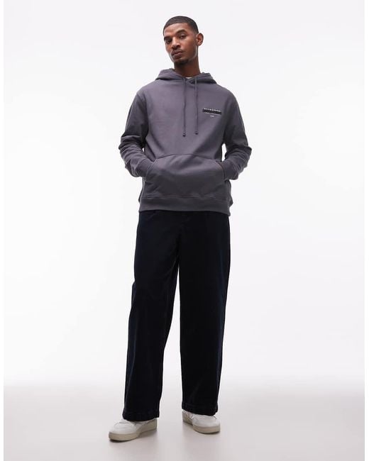 AllSaints Blue Redact Hoodie for men