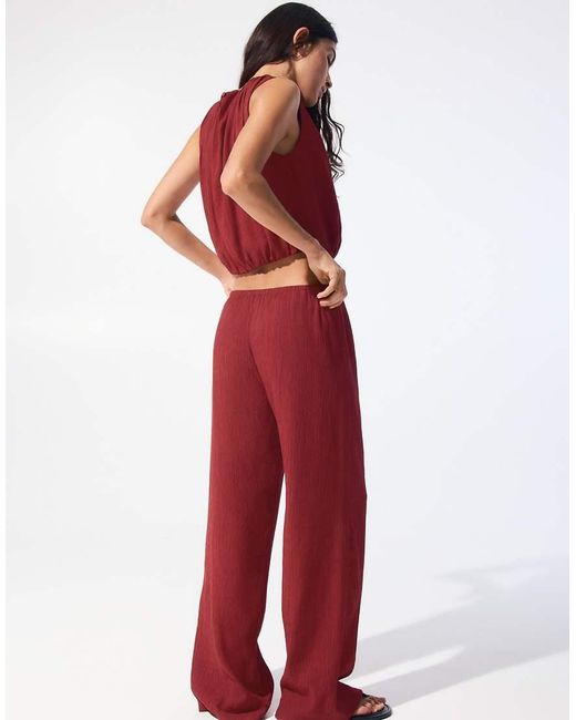 Pull&Bear Red Rustic Balloon Top