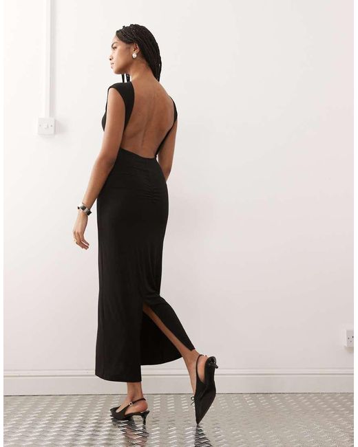 Noisy May Natural Ruche Detail Less Maxi Dress