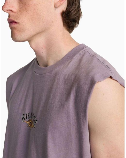 Billabong Purple Burn Out Muscle T-Shirt for men