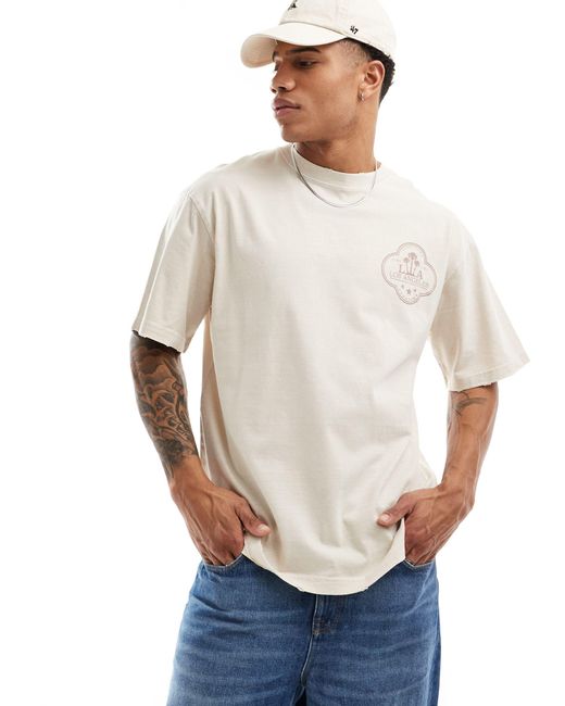 Pull&Bear White Los Angeles T-shirt for men