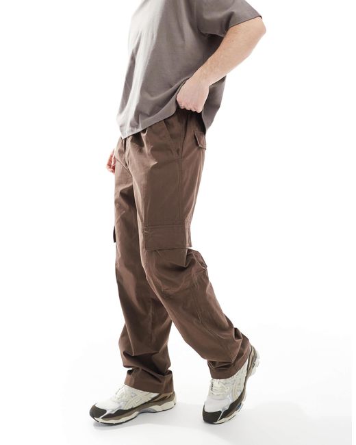 Cotton On – weit geschnittene cargohose in Brown für Herren