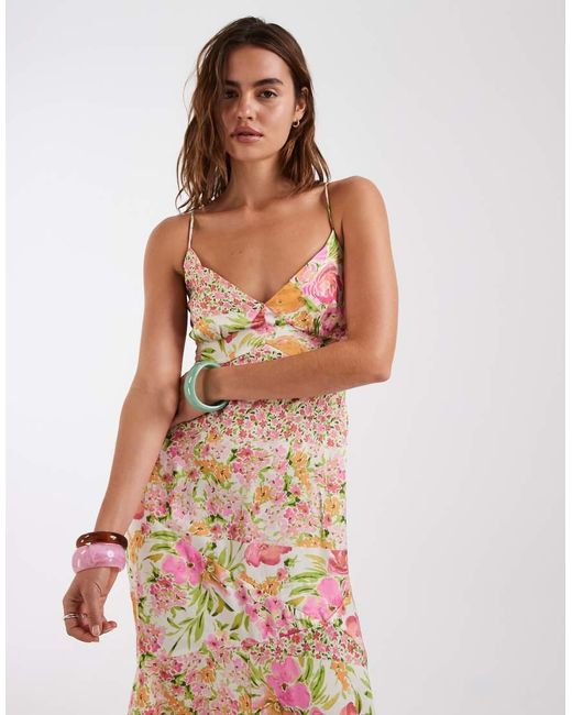 Vero Moda Natural Satin Cami Maxi Dress