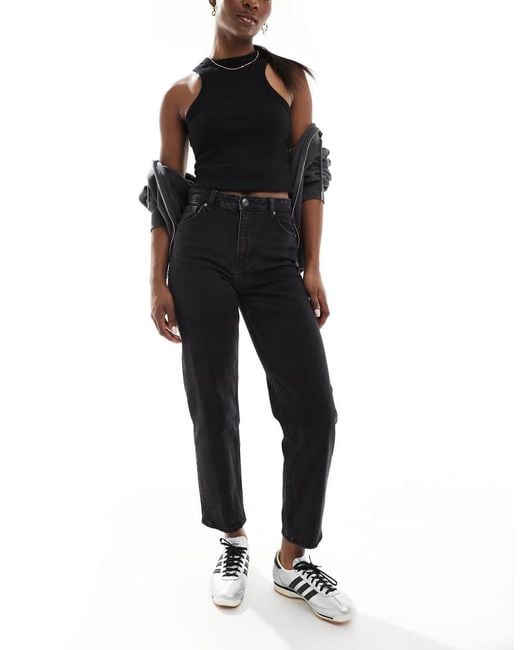 Bershka Black High Waisted Ultra Comfort Fit Mom Jeans